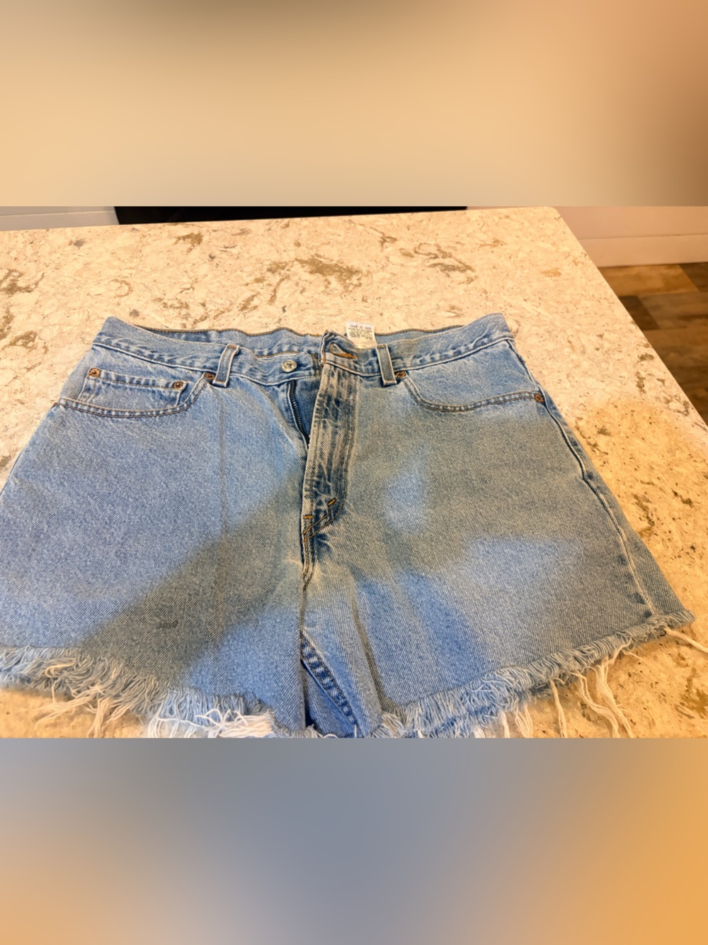 Levi's Light Blue High-Rise Denim Cutoff Shorts